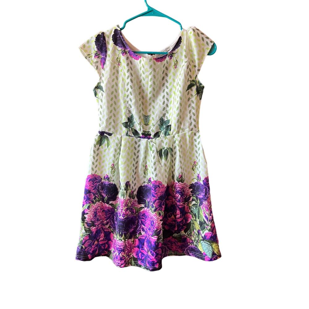 Zara Basic Dress  Vintage Floral Pink Purple Womens size Small